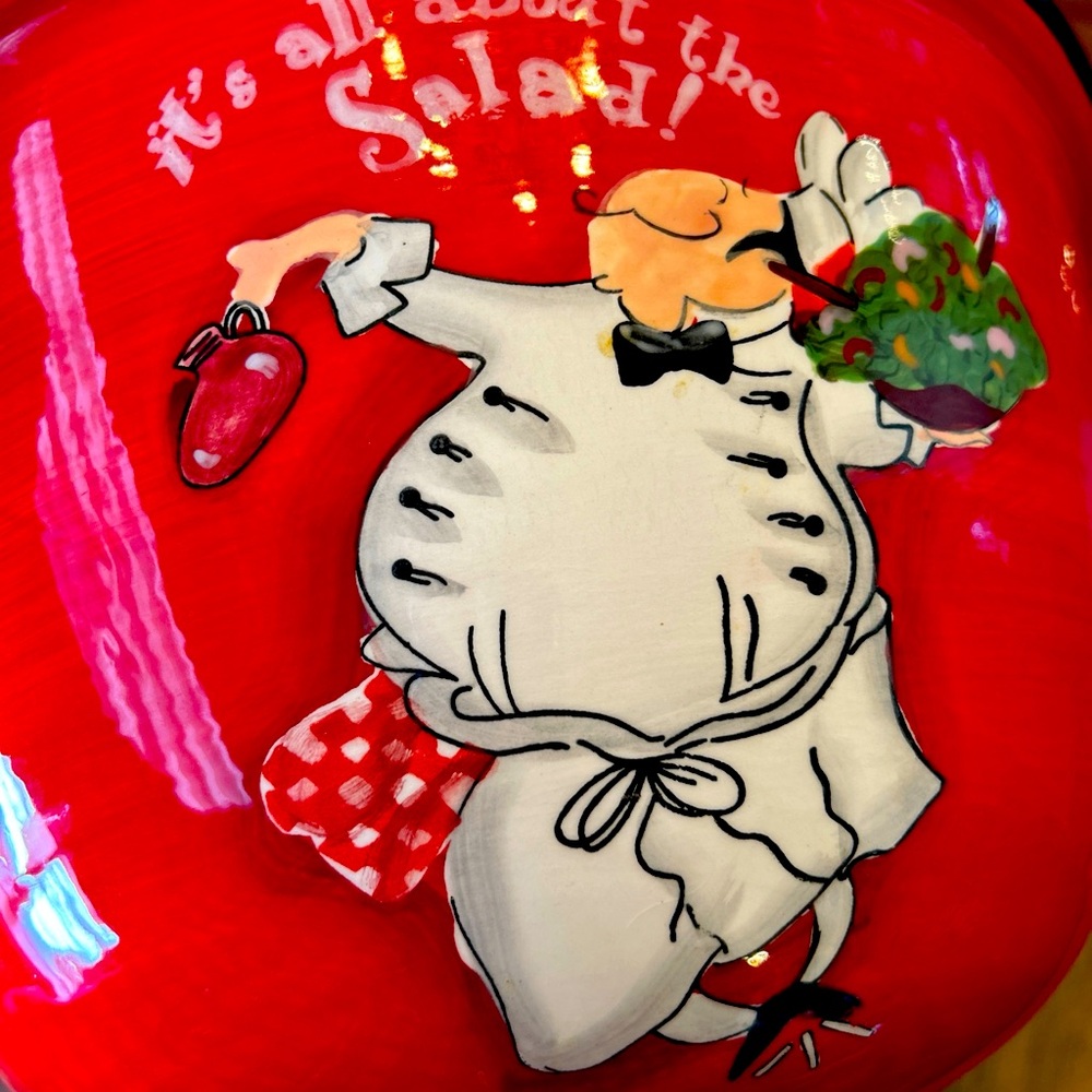 Fat Chef Certified International The Fat Chef!Salad/Serving/Mixing Bowl. 12”x7”